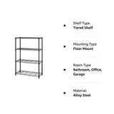 4 Tier Shelving Unit NSF Wire Shelf Metal Large Storage Shelves Heavy Duty Height Adjustable Commercial Grade Steel Utility Layer Shelf Rack BestOffice