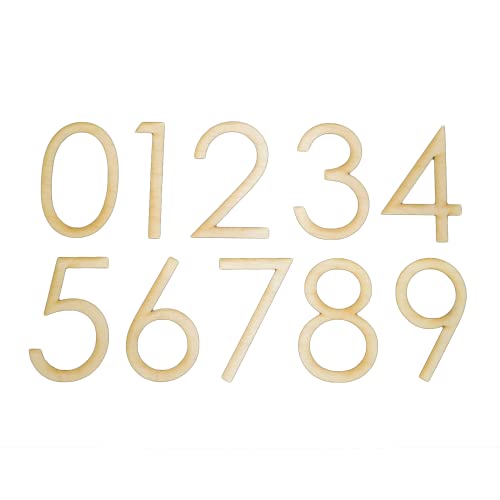 Unfinished Wood Number Set (0-9) in The Century Gothic Font, Available in a Variety of Sizes and Thicknesses (8" Tall (1 Full Set), 1/8" Thickness) - WoodArtSupply