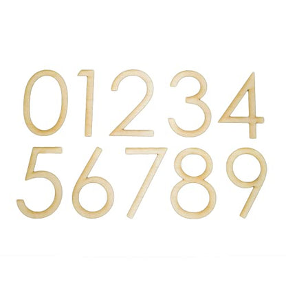 Unfinished Wood Number Set (0-9) in The Century Gothic Font, Available in a Variety of Sizes and Thicknesses (8" Tall (1 Full Set), 1/8" Thickness) - WoodArtSupply