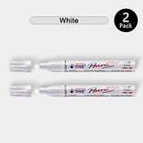 TFIVE White Permanent Paint Marker Pens - 2 Count Oil Based Marker Pen, Medium Tip, Waterproof & Quick Dry, for Office, Art projects, Rock Painting, TFIVE