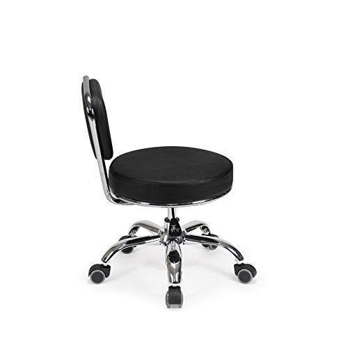 MAYAKOBA Dayton Garage Rolling Seat (Black) Pneumatic, Short Stool with Adjustable Height 13"-15", Perfect for Garage Task, Home Cleaning, Bathroom MAYAKOBA