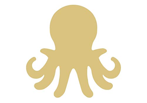 Toy Octopus Cutout Unfinished Wood Nautical Decor Beach House Nursery Door Hanger MDF Shaped Canvas Style 1 Diverse Woodworking