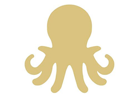 Toy Octopus Cutout Unfinished Wood Nautical Decor Beach House Nursery Door Hanger MDF Shaped Canvas Style 1 Diverse Woodworking