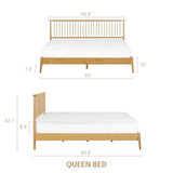 NTC Ruby Rustic Oak Wooden Bed Frame with Headboard - Effortless Assembly and Silent Slats System NTC
