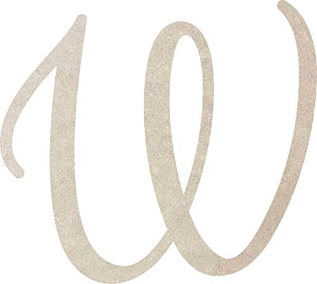 Wooden 10 Inch Letters Cursive W Craft Blank, Unfinished Wood Script Letter for Monogramming, Paintable Love Air Font NEXTCraft