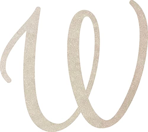 Wooden 3'' Tall Letter W Craft Blank, Wood Unfinished Alphabet Cursive Letters, Love Monogram Font, Small Kids DIY