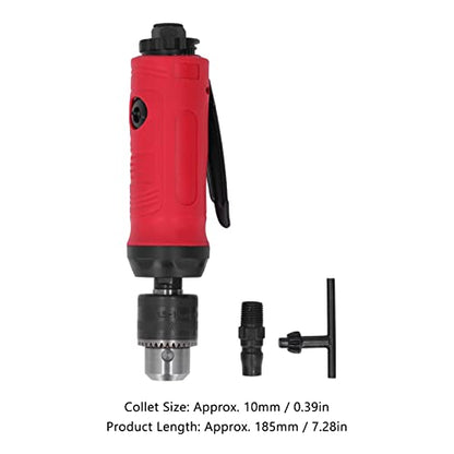 Inline Mini Air Drill with a 3/8 Keyless Chuck,20000rpm High Speed Straight Pneumatic Drill Set Power Reversible Air Drilling Tool