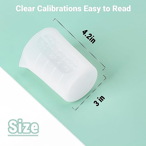 250ml Silicone Measuring Cups, Gartful 4 PCS Large Nonstick Reusable Silicone Mixing Cups Durable Easy Clean for Epoxy Resin, Casting Molds, Stain Gartful
