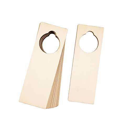 16 Pieces Wooden Door Hangers Unfinished Door Knob Hanger Blanks Door Tags DIY Door Sign Wood Hanging Decor Direction Signs for Home Hotel Office - WoodArtSupply