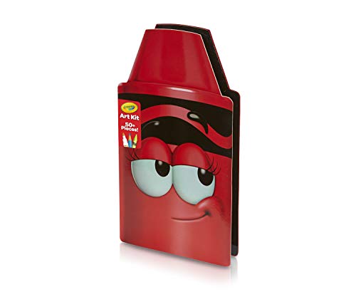 Crayola Tip 50 Piece Art Kit, Scarlet Art Gift for Kids 5 & Up, Includes Crayons, Pip-Squeaks Markers, Colored Pencils, Paper Sheets & Dual-Purpose Crayola