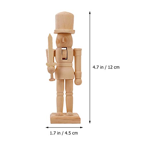 SEWACC 3 Pcs Christmas Nutcracker Wooden Nutcracker Ornaments Christmas Decoration Unfinished Nutcracker Figurines Puppet (Random Pattern) SEWACC