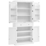 usikey 72” Kitchen Pantry Cabinet, Tall Storage Cabinet with 4 Doors and 1 Drawer, Freestanding Cupboard with 6 Hanging Shelves and Adjustable usikey
