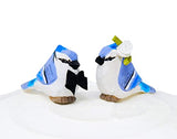 Blue Jay Bird Cake Topper Bride & Groom Love Wedding Engagement Anniversary Carved Wood Statue Selsela