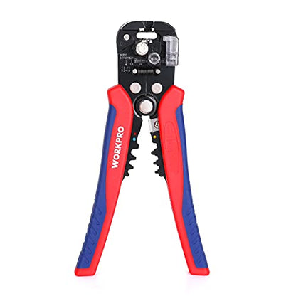 WORKPRO Self Adjusting Wire Stripper, 3-in-1 Automatic Wire Stripper/Cutter/Crimper, AWG10-24, 8 Inch Multi Pliers For Electrical Wire Stripping, - WoodArtSupply