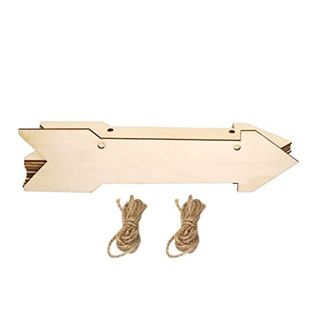 24 Pack Wood Arrow Cutouts Unfinished Wooden Arrow Hanging Ornaments DIY Arrow Craft Plaque Gift Tags for Home Party Office Decoration Craft Project Xonzmmk