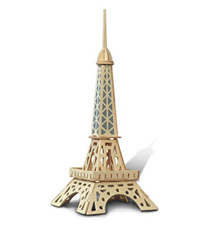 Puzzled 3D Puzzle Eiffel Tower - Wood Craft Construction Model Kit - Fun & Educational DIY Wooden Toy Assemble Model Unfinished Crafting Hobby Puzzle - WoodArtSupply