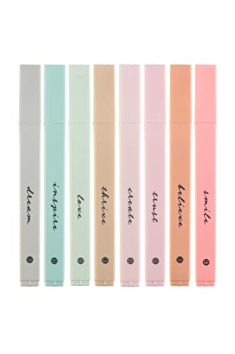 DIVERSEBEE Bible Highlighters with Soft Chisel Tip, 8 Pack Assorted Colors Pens No Bleed, Quick Dry, Cute Aesthetic Markers, Bible Study Journaling