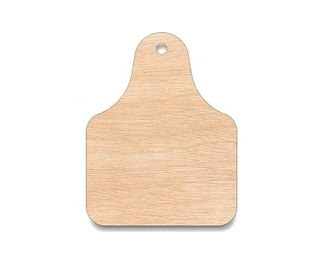 Unfinished Wood for Crafts - Cattle Ear Tag Product Tag - Large & Small - Pick Size - Unfinished Wood Hobby Farm Desk Door Office Room Item Price - WoodArtSupply
