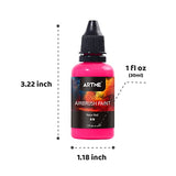 ARTME 24 Colors Airbrush Paint Set Include Metallic and Neon Colors, Opaque & Water Based Acrylic Paint, Leather & Shoe Airbrush Paint Kit for Artme