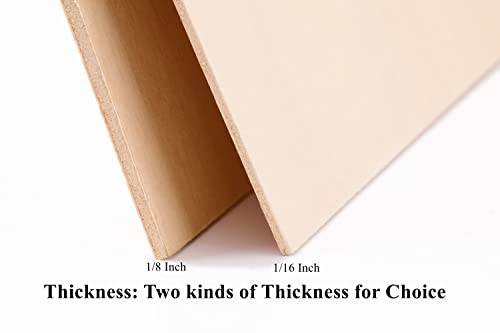 iUoczi 12 Pack Basswood Sheets 1/8 x 8x12 Inch Thin Plywood Sheets for Cricut Maker Unfinished Wood for DIY Craft Make Models Wood Burning Project iUoczi