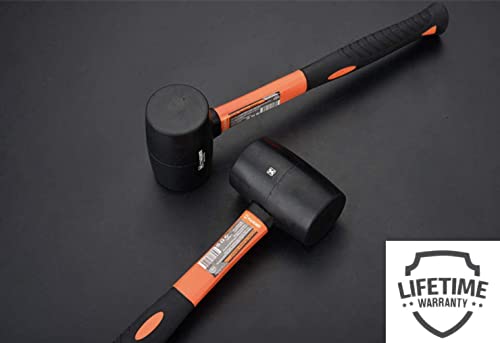 Edward Tools Rubber Mallet Hammer 8 oz - Durable Eco-friendly Rubber Hammer Head for Camping, Flooring, Tent Stakes, Woodworking, Soft Blow Tasks Edward Tools