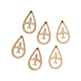 ALL SIZES BULK (12pc to 100pc) Unfinished Wood Laser Airplane Plane Cutout Teardrop Shape with Cutouts Dangle Earring Jewelry Blanks Shape Crafts Texan Wood Crafts