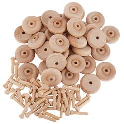 Factory Direct Craft Unfinished Wood Toy Wheels and Axle Pegs Factory Direct Craft