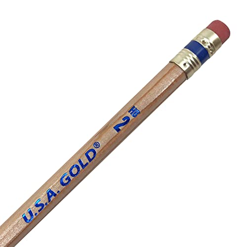 Rose Art U.S.A. Gold Pre-Sharpened American Wood Cased #2 HB Natural Pencils, 48 Pack - WoodArtSupply