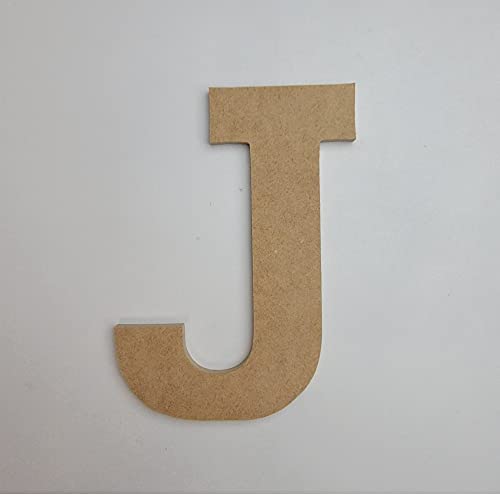 18" Wooden Craft Letter J Unfinished, Rockwell Font, Craft Cutout 1-4" MDF - WoodArtSupply