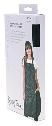 Betty Dain Amazin' Bleachproof Apron with Zippered Pockets, Bleach and Chemical Proof, Lightweight Embossed Nylon, Longer Length for Better Betty Dain