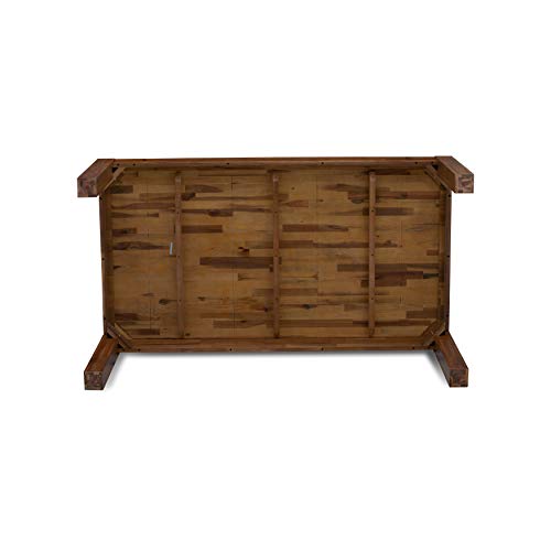 East West Furniture LM7-0N-T Lismore Dining Room Rectangle Rustic Wood Table, 40x72 Inch, Walnut East West Furniture