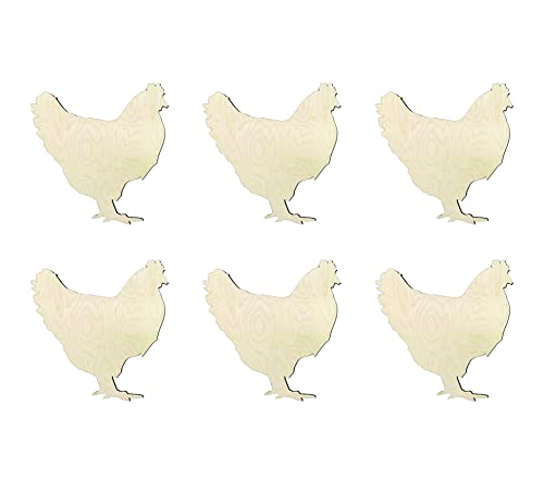 DIY 3 inch cutout Chicken, Chicken wood cutout, Chicken shape diy crafts unfinished sanded Chicken shape