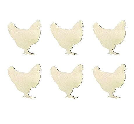 DIY 3 inch cutout Chicken, Chicken wood cutout, Chicken shape diy crafts unfinished sanded Chicken shape WoodArtSupply