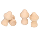 Unfinished Wooden Mushroom, 60PCS Mini Unpainted Wood Mushroom Toy Set for DIY Arts Crafts Decoration CHICIRIS