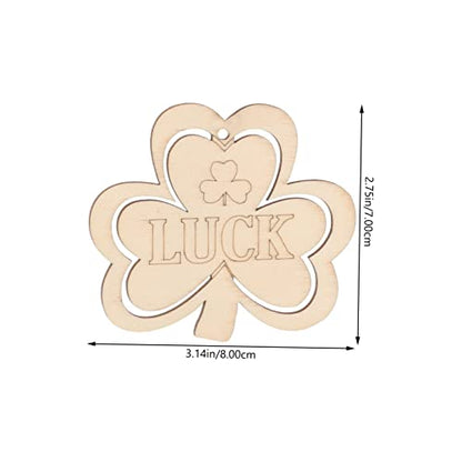 Anneome 30pcs Small Pendant Wooden Shamrock Cutouts Shamrock Decorations Unfinished Wooden Cutouts DIY Shamrocks Cutouts Wood Crafts Shamrock Prop - WoodArtSupply