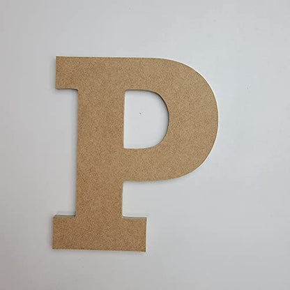 8" Wooden Craft Letter P Unfinished, Rockwell Font, Craft Cutout 1-4" MDF - WoodArtSupply