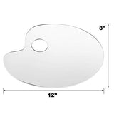 2 Pack of Clear Paint Palettes for Acrylic Painting, 12x8 French Style Oval Plexiglass Transparent Art Paint Pallet Holder Tray for Artist Painter Performore
