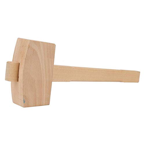 Wooden Mallet, 13.8'' Carpenter Wood Hammer Woodworking Carving Mallet, Manual Ice Hammer Mallet, Damage-Free Striking Tapping Hand Tool (L)