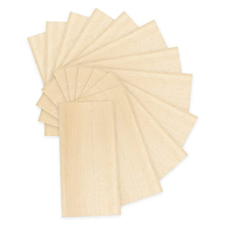 12 Pack Basswood Sheets for Crafts - 8 x 16 x 1/8 Inch - 3mm Thick Plywood Sheets Unfinished Bass Wood Boards for Laser Cutting, Wood Burning, PONGJA