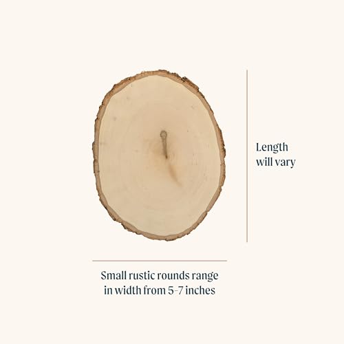 Walnut Hollow Rustic Basswood Round, Small 5-7" Wide with Live Edge Wood (Pack of 6) - for Wood Burning, Home Décor, and Rustic Weddings - WoodArtSupply