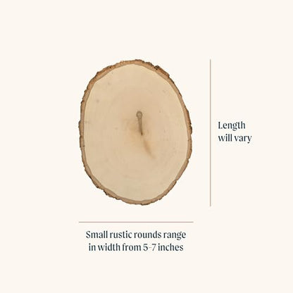 Walnut Hollow Rustic Basswood Round, Small 5-7" Wide with Live Edge Wood (Pack of 6) - for Wood Burning, Home Décor, and Rustic Weddings - WoodArtSupply