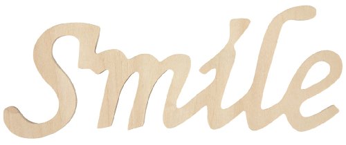 Darice 9110-18 Wood Script Word, Smile Darice