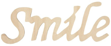 Darice 9110-18 Wood Script Word, Smile Darice