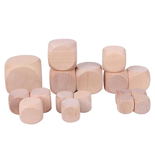 HEALEEP Blank Dice Toy 12pcs Block Toys Crafts for Classroom Creative Wood Foam Wood Blank Toy Blank Wooden Wood Blocks Wooden playset Natural Wood HEALEEP