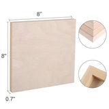 Yarlung 10 Pack Unfinished Wood Panels, 8 x 8 Inches Birch Wooden Cradled Painting Panel Canvas Boards for Watercolor, Arts and DIY Crafts, Easel yarlung