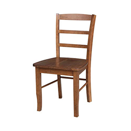 IC International Concepts International Concepts Set of 2 Madrid Ladderback Chairs, Distressed Oak IC International Concepts