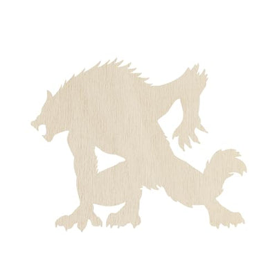 30 Pack 4 Inch Wood Werewolf Cutouts Unfinished Wooden Werewolf Hanging Ornaments DIY Werewolf Craft Gift Tags for Home Party Decoration Craft