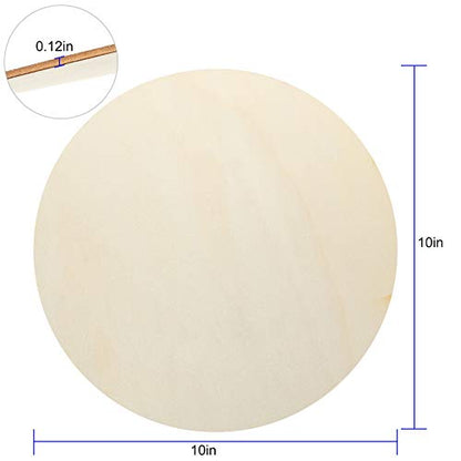 20 Pack 10 Inch Wood Circles for Crafts, CertBuy Unfinished Wood Rounds Wooden Cutouts for Door Hanger, Painting Crafts, Door Design, Wood Burning, - WoodArtSupply