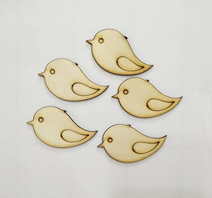 50pcs Mini Wooden Bird Shapes, DIY Wood Birds Blank for Art Projects Craft Decoration Gift Decoupage Ornament Craft Supply Unpainted (1'') - WoodArtSupply