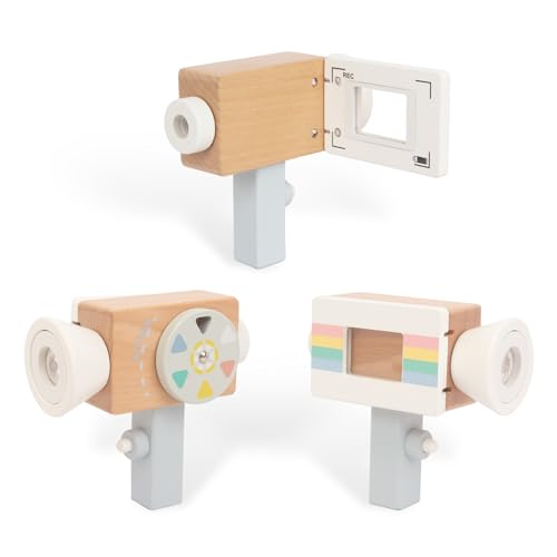 Wooden Mini Pretend Video Camera Toy for Toddlers 1 2 3 Years Old, Christmas Birthday Gifts Photographed Props for Boys Girls Children Kids WoodenEdu